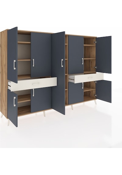 Hyperion Dolap 12 Raflı 2 Çekmeceli 8 Kapaklı 220x44x163 Çam-antr Çam-antrasit/aytaşı Hyperion Dolap 12 Raflı 2 Çekmeceli 8 Kapaklı 220x44x163 Çam-antr Çam-antrasit/aytaşı