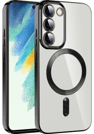Teknomoda Samsung Galaxy Uyumlu S21 Fe Kılıf Kamera Lens Korumalı Renkli Magsafe Şeffaf Silikon