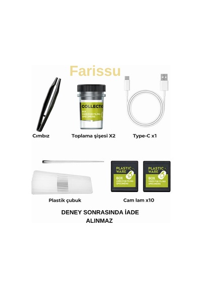 Çocuklar İçin Dijital Mikroskop 1000x Hd Ekranlı, Led Işıklı, Type-c Şarjlı Eğitim Seti