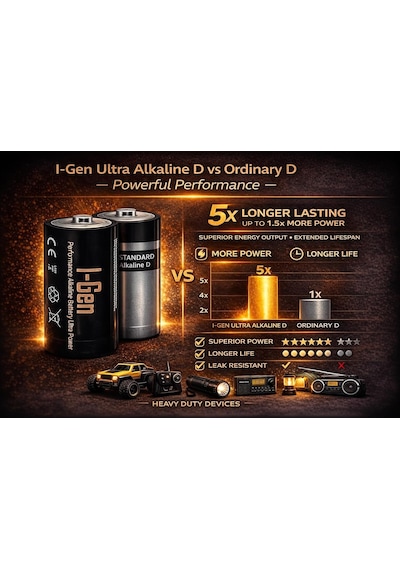 Batteries Lr20 Ultra Alkalin D Boy Pil 1.5v Büyük Boy Pil 2, 2'li Paket