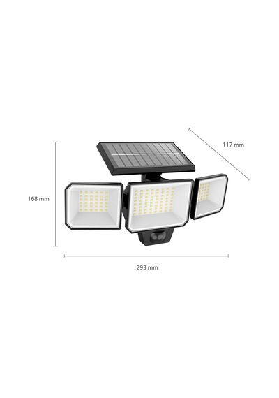 Outdoor Solar Nysil Duvar Işığı, 8.7w, Hareket Senasörü, 5000k, Ip44 Hava Koşullarına Dayanıklı Çok Renkli