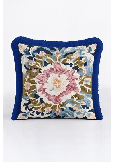 Çiçekli Vintage Motifli Saçaklı Yastık Kılıfı - Şakayık Retro Pembe Lacivert Püsküllü Kırlent Kılıfı Gizli Rota Halo Çiçekli Vintage Motifli Saçaklı Yastık Kılıfı - Şakayık Retro Pembe Lacivert Püsküllü Kırlent Kılıfı Gizli Rota Halo