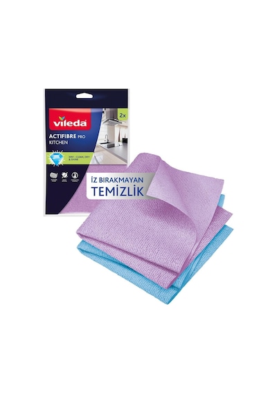 Vileda Actifibre Pro Kitchen Mikrofiber Bez, Pva Kaplama, İz Bırakmayan Tasarım Mavi