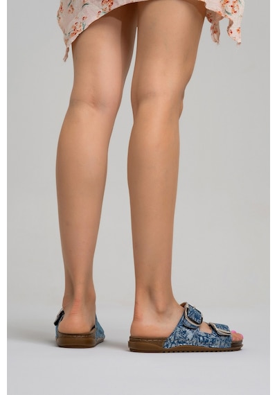 Carlaverde Anatomic Kadın Terlik 213615 Mavı Cıcek Mavi