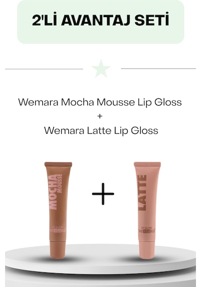 Wemara Mocha Mousse Lip Gloss + Wemara Latte Lip Gloss 0