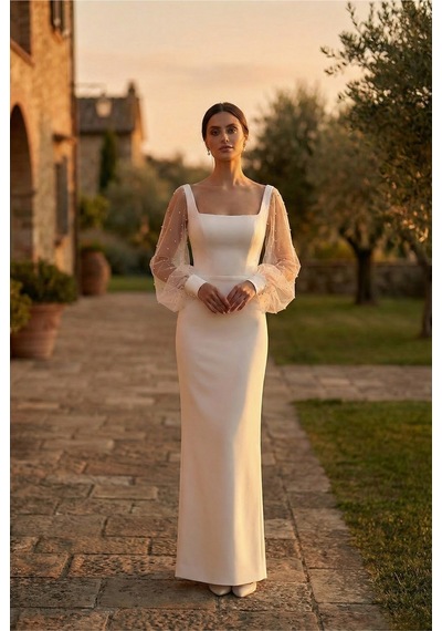 Berissima Bride İnci Detaylı Balon Kol Nikah Elbisesi, Kare Yaka, Kırık Beyaz, Maxi Yırtmaçlı Etek, Celia Kırık Beyaz Kırık Beyaz Berissima Bride İnci Detaylı Balon Kol Nikah Elbisesi, Kare Yaka, Kırık Beyaz, Maxi Yırtmaçlı Etek, Celia Kırık Beyaz Kırık Beyaz