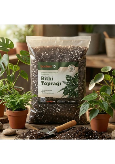 Organik Cocopeat 5x4 20 Litre Perlit Pomza Karışımlı Genel Bitki Çiçek Saksı Bahçe Toprağı Toprak 500 G