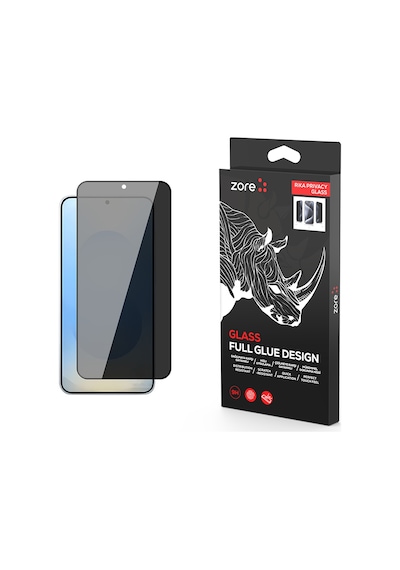 Galaxy Uyumlu S25 Plus Zore Rika Premium Privacy Temperli Cam Ekran Koruyucu - Siyah