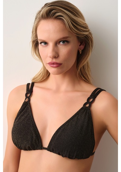 Suwen Astra Askı Detaylı Üçgen Bikini Üst Sb26525920920 Siyah