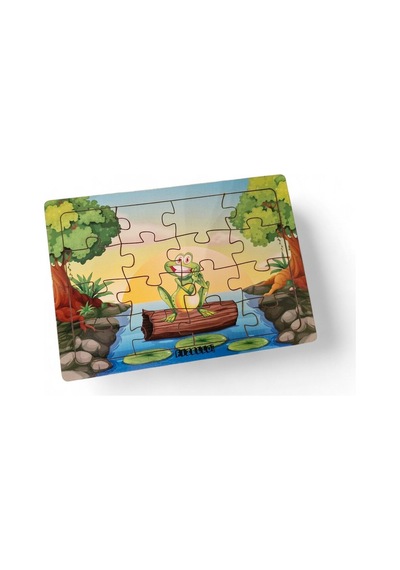 Kurbağa 16 Parça Eğitici Öğretici Ahşap Çocuk Puzzle Yapboz Bebek Çocuk Oyuncak