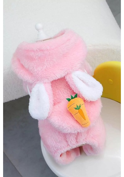 Caş Dekorasyon Pembe Renk Havuç Figürlü Çantalı Peluş Xxl Köpek Tulum