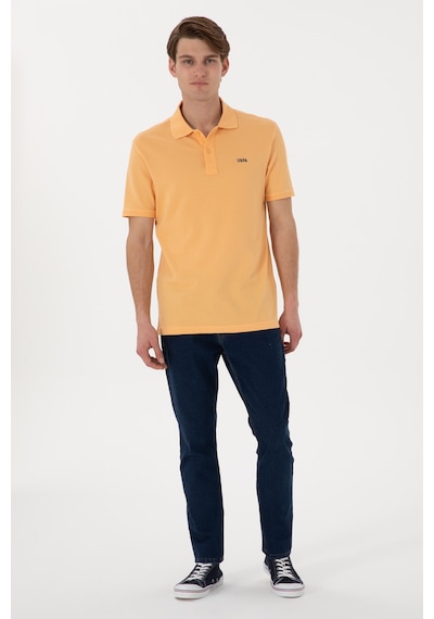 U.S. Polo Assn. Erkek Regular Fit Polo Yaka Turuncu Basic Tişört 50306007-VR202