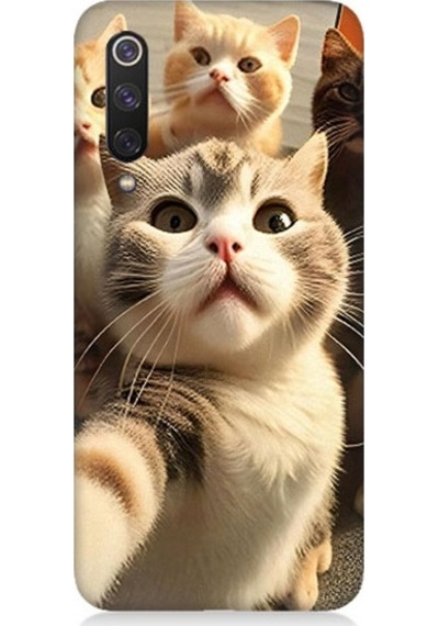 Xiaomi Mi 9se Uyumlu Selfie Kediler Desenli Silikon Kılıf