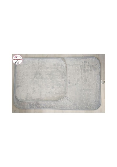 2'li Banyo Paspas Seti Banyo Paspas Takımı Banyo Halısı 60x100 50x60cm Açık Mavi