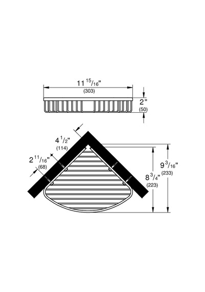 Grohe Tel Sabunluk Köşe 233x303x50 Mm Baucosmo. Krom - 40663001 Çok Renkli