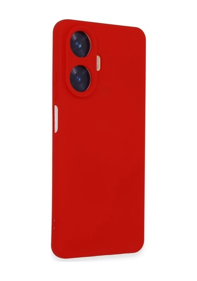 Realme C55 Kılıf Nano İçi Kadife Silikon - Kırmızı Aklby-bsva58 Standart