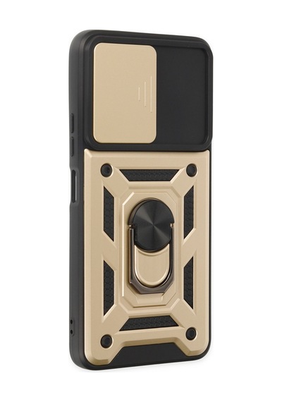 Xiaomi Poco X3 Gt Uyumlu Kılıf Pars Lens Yüzüklü Silikon - Gold