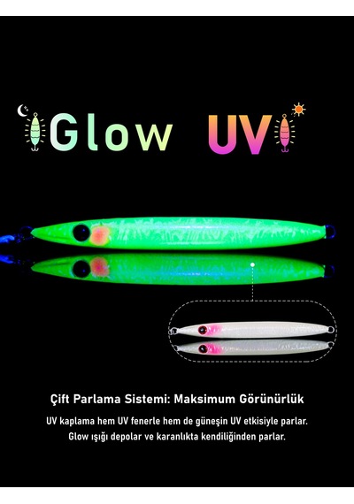 Jig, Zoka, Suni Yem, Glow Uv Metal Jig, 60gr 10cm Razor 60