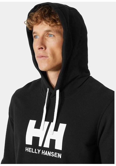 Helly Hansen Hh Logo Hoodie Erkek Siyah Kapüşonlu Sweatshirt 33977-990