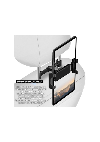Coofbe Backseat Araç Arka Koltuk Tablet Tutucu Araç Tablet Standı 360 Döner Başlık 4.7-12.9 İnch Tablet Telefon Tutucu
