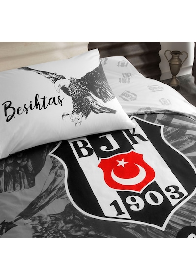 Taç Lisanslı Beşiktaş Kartal Tek Kişilik Pamuk Nevresim Takımı 000000001000047335