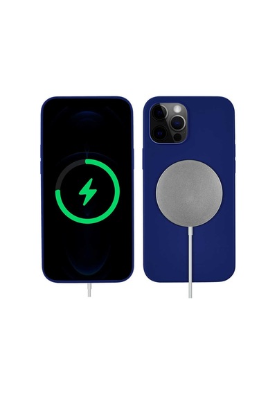 Zeyline Apple Uyumlu iPhone 13 Pro Max Zore Silksafe Wireless Kapak-mavi