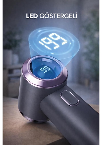 Şarjlı El Vantilatörü Dijital Göstergeli 5 Kademeli Turbo Mini Fan F46