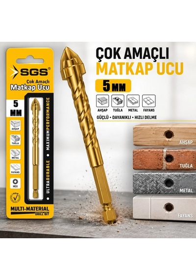 Sgs Çok Amaçlı Matkap Ucu, 5mm, Hex