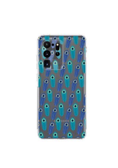 Samsung Galaxy S20 Ultra İle Uyumlu Nazar Boncuğu 4 Kamera Korumalı Şeffaf Silikon Kılıf Şeffaf
