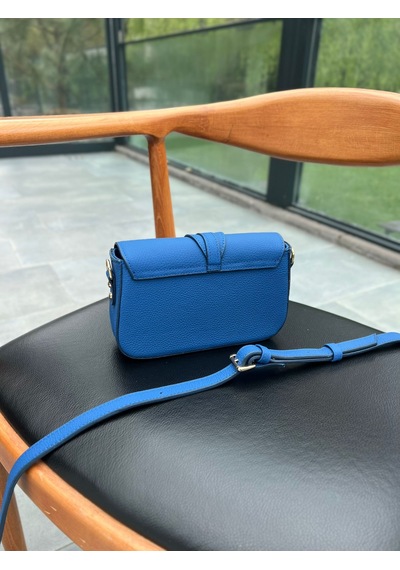 Mft Leather Hakiki Deri Kadın Çanta Viola 1524 Flother Mat Saks Mavi