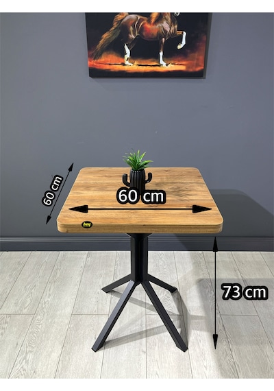 Mercan Ceviz 2 Kişilik Kare Mutfak Yemek Masası Takımı 2+1 Keten Gri 60 Cm Cevizgri 2'li