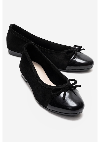 Luvishoes Boleo Siyah Süet Siyah Hakiki Deri Kadın Babet Ayakkabı