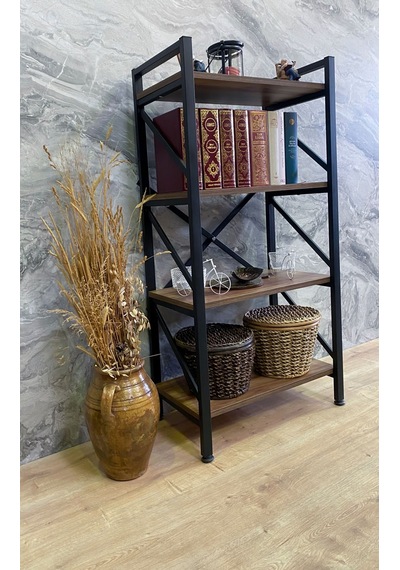Demo Tanraf Mira Lüx 4 Raflı Kitaplık Dekoratif Raf 120X60 Cm. Ebat
