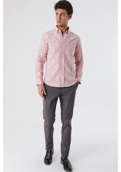 İmza Pudra Kısalabilir Kollu Desenli Jakarlıcepsiz %100 Pamuk Casual Slim Fit Gömlek 1004230183-pudra Pudra İmza Pudra Kısalabilir Kollu Desenli Jakarlıcepsiz %100 Pamuk Casual Slim Fit Gömlek 1004230183-pudra Pudra