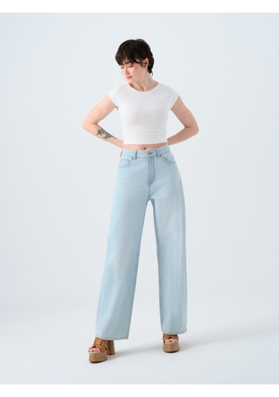 Wide Leg Regular Fit Kadın Pantolon Denim
