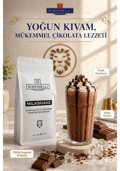 Simonelli Çikolata Aromalı Toz Milkshake Karışımı 1 KG