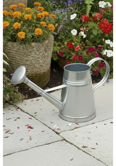 Stella 3 Litre Metal Çiçek Bahçe Sulama Kabı Modern Dekoratif Çok Amaçlı Sulak Galvaniz Genel