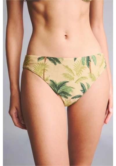Defacto Regular Fıt Çiçekli Simli Kumaş Bikini Alt G7032ax26smkh452 Haki-kh452