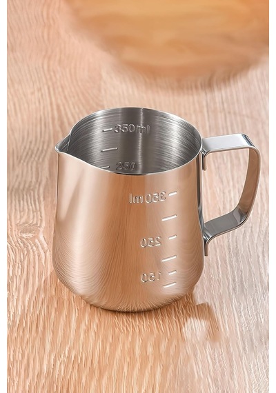304 Çelik 350 Ml Kahve Süt Köpürtme Potu Sütlük Pitcher Cin502 2 Siyah