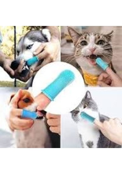 Kedi & Köpek Diş Fırçası Pratik Silikon Parmak Fırça Plak Tartar Diş Eti Bakımı