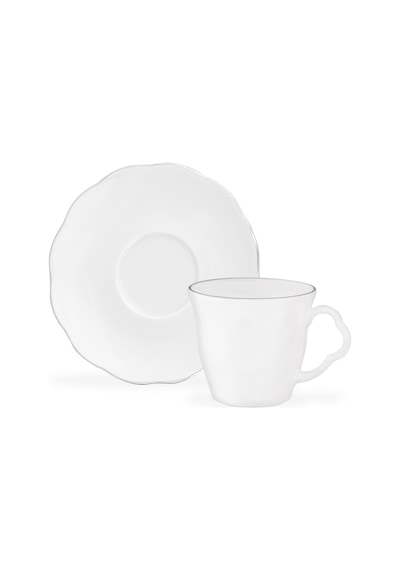 Madame Coco Vela 6 Kişilik 12 Parça Kahve Fincan Takımı - Beyaz/silver - 90 Ml Çok Renkli