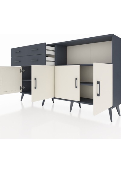 Arges Konsol 4 Raflı 4 Çekmeceli 4 Kapaklı 176x30x99 Antrasit-aytaşı/antrasit Aytası/antrasıt - Antrasıt Arges Konsol 4 Raflı 4 Çekmeceli 4 Kapaklı 176x30x99 Antrasit-aytaşı/antrasit Aytası/antrasıt - Antrasıt