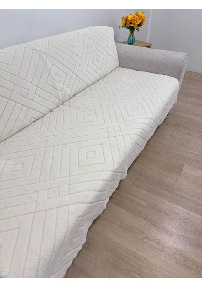 Yumuşacık Welsoft 3 Kişilik Koltuk Örtüsü Koltuk Şalı Ve 170x200 Bakla-krem Çok Renkli