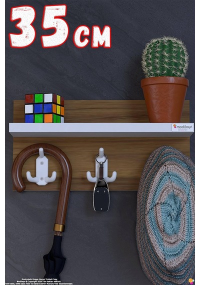 Kedi 9 Kancalı Hol Askısı 3'lü Set 31,4x19 Cm - Şık Tasarım, Çok Amaçlı Düzenleyici Ve Yer Tasarrufu 35 Cm