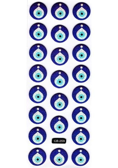 Sticker Kabartmalı Sticker Defter Planlayıcı Etiket Cb259 16x7 Cm- Damla Nazar Boncuğu Çok Renkli