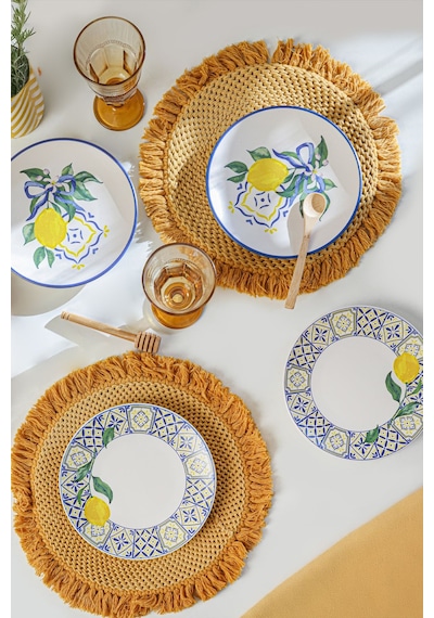Keramika Lemon Bliss Ege Pasta Tabağı 20 Cm 4 Parça 22089-92 Çok Renkli