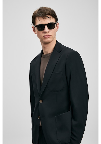 Lufian Noa Spor Erkek Blazer Ceket Slim Fit Siyah Siyah 111140175100100