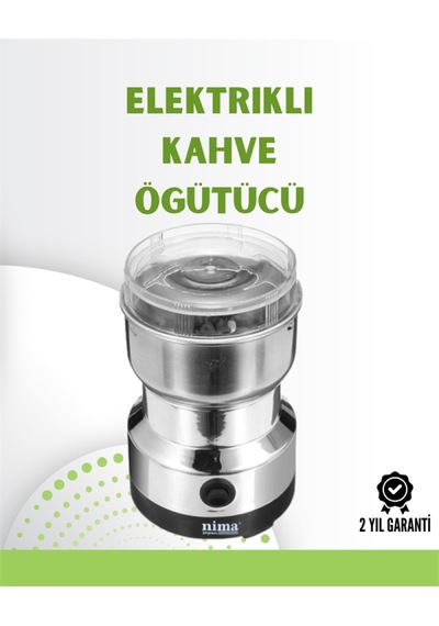 Kahve Ve Baharat Değirmeni Kompakt, Hafif, Hızlı Öğütme, Şeffaf Kapaklı, Kolay Kullanım