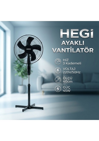 Hegı Ayaklı Vantilatör 40cm - 45w-26951