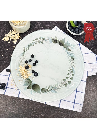 Kanallı Cam Kesme Tahtası - Secret Gate - Çap32cm - Patentli Ürün